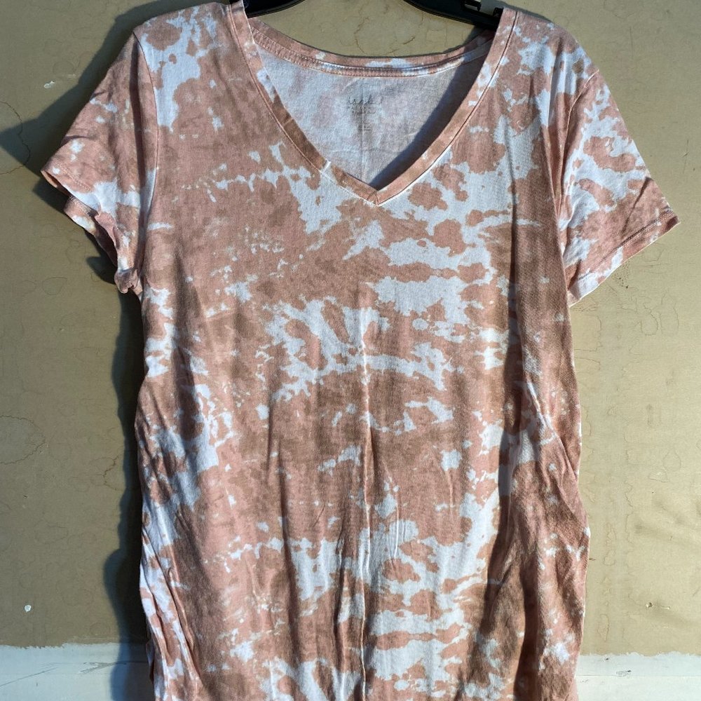 Isabel Maternity Coral tie-die t-shirt Sz XL